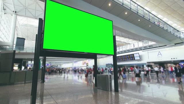 Billboard in Airport with Green Screen