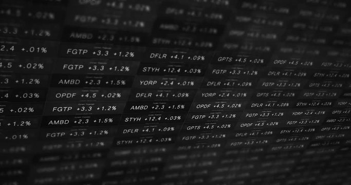 Futuristic Black and White Stock Market Ticker in a good economy