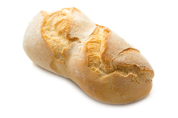 Ciabatta, pane italiano isolato su fondo bianco