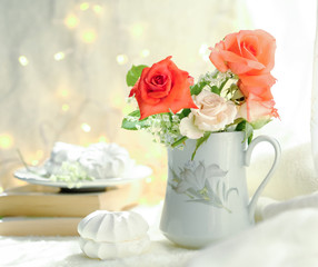 sweet marshmallows and bouquet
