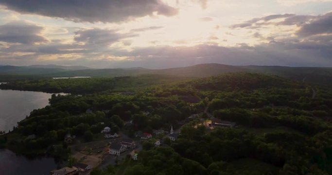 4K aerial footage of a small town in northern Maine. Monson is an up and coming artist community.