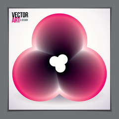 Vector of modern abstract shape, 3d flower shape gradient. 3d flower shape, vector abstract art. Perfect for gift card,cover,poster or brochure. Bright color wave dimensional object.