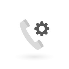 Retro telephone receiver icon isolated. Handset symbol. Settings sign. Vector illustration, flat design