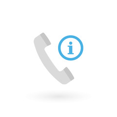 Retro telephone receiver icon isolated. Handset symbol. Information sign. Vector illustration, flat design