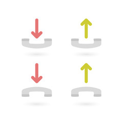 Retro telephone receiver icon. Incoming and outgoing concept. Vector illustration, flat design