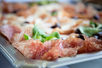 close up photo of deli meat platter