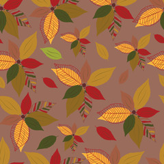 Fototapeta na wymiar Abstract seamless background of autumn leaves
