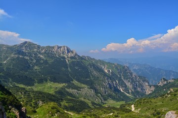 Naklejka premium great hike on the Strada delle 52 gallerie - beautiful landscape in Italy with spectacular views - road of 52 tunnels