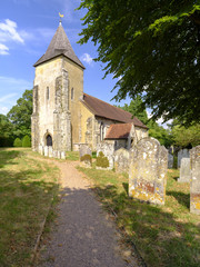 Fototapeta na wymiar St George's Church, Trotton, on the A272 near Rogate, South Downs, West Sussex, UK