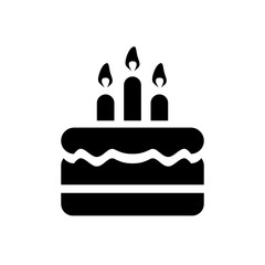Birthday cake icon simple flat style illustration image