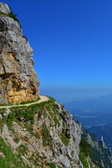 great hike on the Strada delle 52 gallerie - beautiful landscape in Italy with spectacular views - road of 52 tunnels