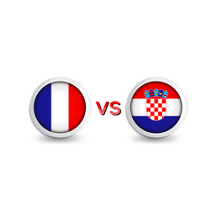 Soccer world championship France vs Croatia. Vector illustration