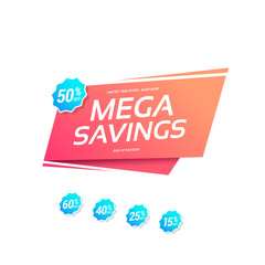 Mega Savings Commercial Shopping Label