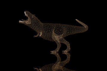 Wireframe T Rex Dinosaur 3D Render