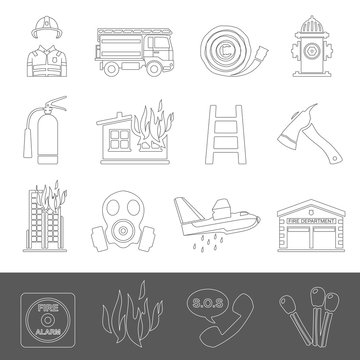 Line Icons - Firefighting