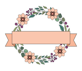 wreath flowers ribbon leaves ornament decoration nature
