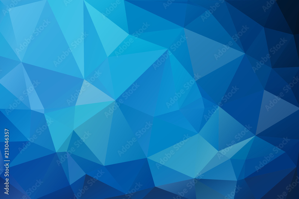 Wall mural cold blue abstract background of triangles