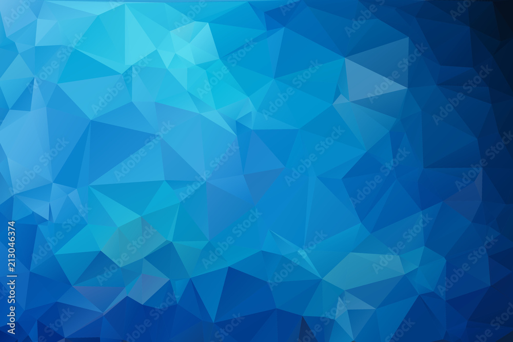 Wall mural cold blue abstract background of triangles