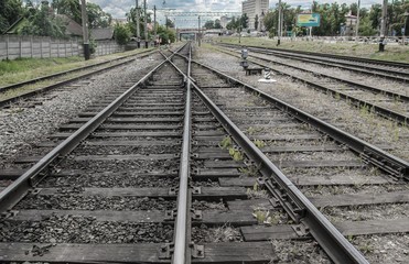 Fototapeta premium old railroad tracks in the province.