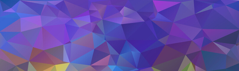 Fototapeta na wymiar Web header background. Cool purple, blue abstract background of triangles.