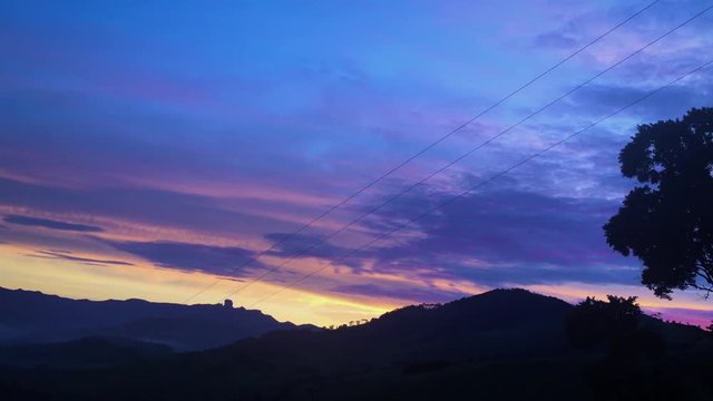 Sunrise on the mountain, in Brazil