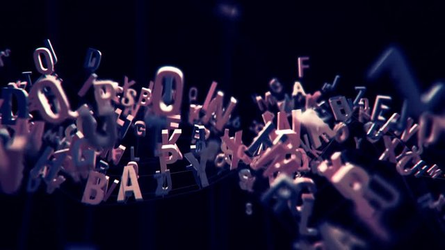 4K Alphabet Letters. 3D Animation. Seamless Looping