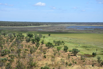 Fototapeta na wymiar Ubirr Art Site and Lookout. Landscape of the Kakadu National Park at Ubirr. Ubirr East Alligator region of Kakadu National Park in the Northern Territory Australia known for Aboriginal rock art.