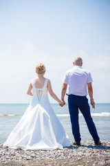 Newlyweds near the sea