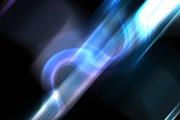 digitally generated image of blue light and stripes moving fast over black background.blue...