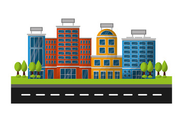 Obraz premium hotel buildings accommodation trees street