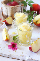 Apple granita, frozen summer dessert