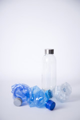 glass and plastic bottles