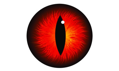 red iris eye ball pupil icon, dragon eye