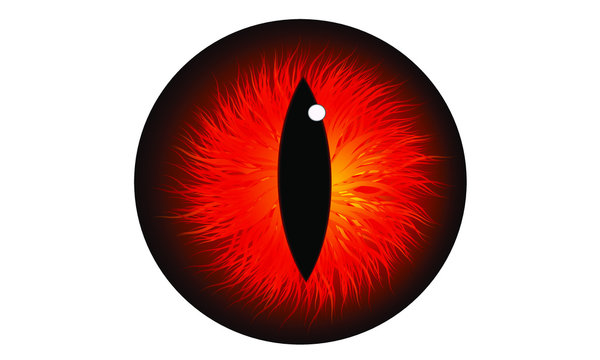 red iris eye ball pupil icon, dragon eye