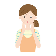 驚いた表情の女性