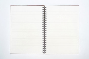 notebook on white background