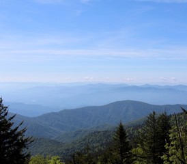 The beautiful mountain peaks of the smoky mountains.
