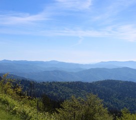 A view of the great smoky mountain from the top.