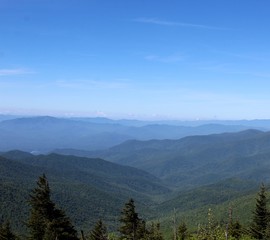 A view of the smoky mountains from the top of mountain.