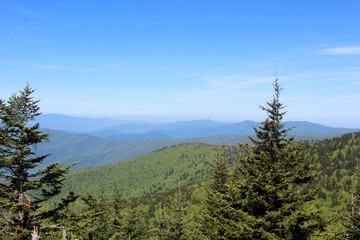 The beautiful mountain peaks of the smoky mountains.