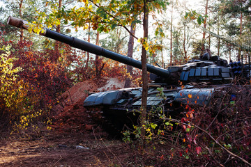 Ukraine Donbass military conflict armed forces and tanks to protect freedom and independence