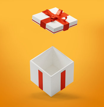 Gift box with ribbon 3d-illustration