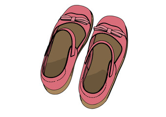 pink baby shoes vector