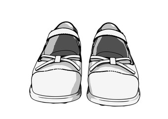 sketch of children's shoes vector