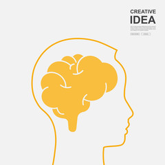 Creative ideas concept.The brain represents initiation.