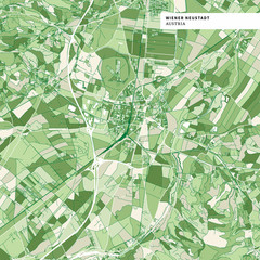 Colorful map of Wiener Neustadt, Austria