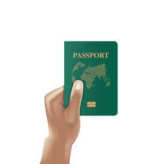 Passport book with hand holding, Identification citizen, Vector, Illustration