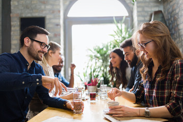 Picture of young business colleagues on break