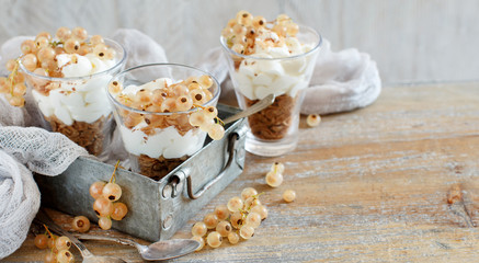 White currants and yogurt