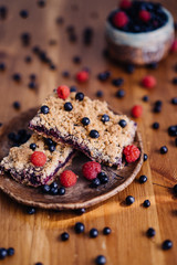 homemade berry blueberry pie and raspberry